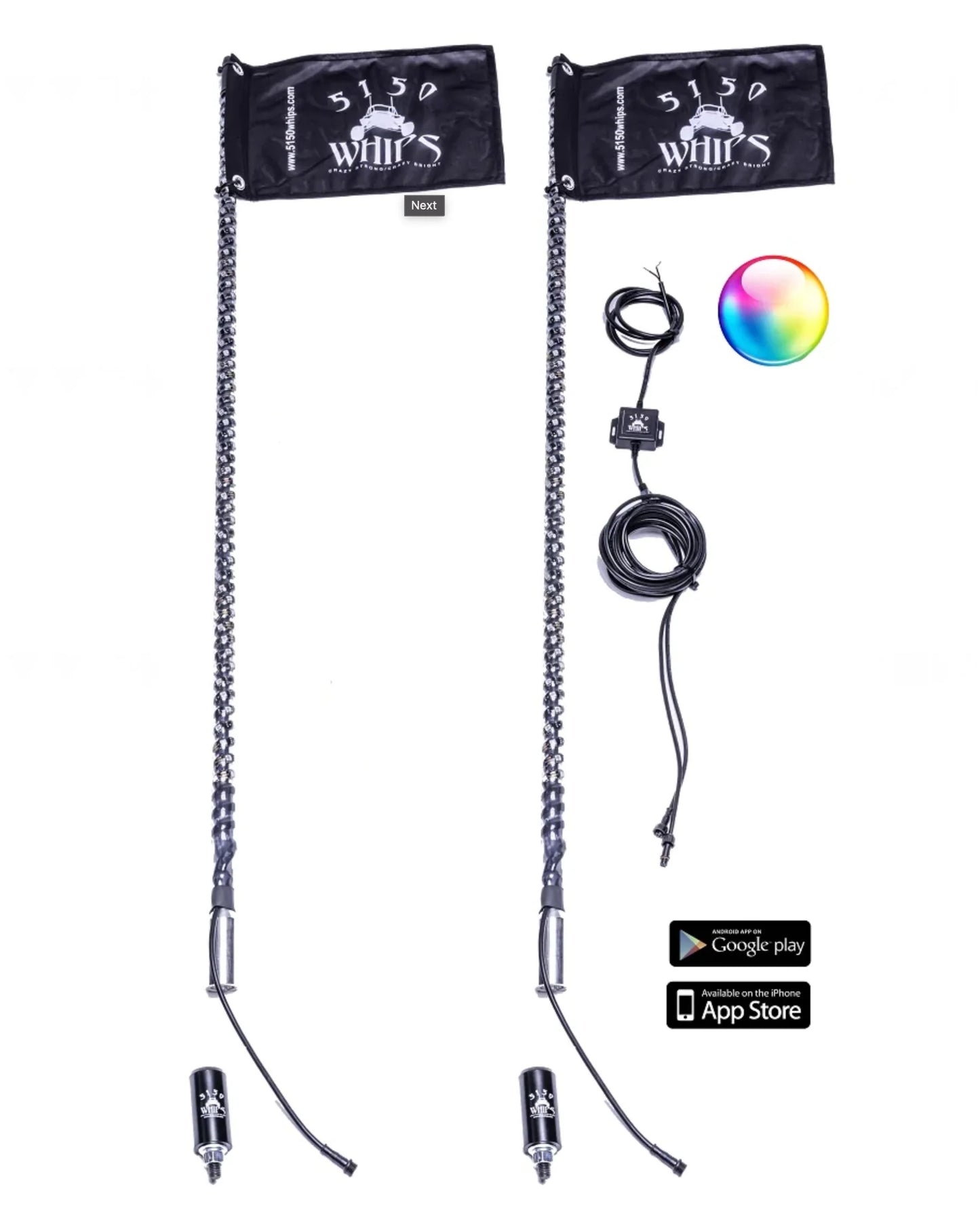5150 Whips - 187 LED Whips (Pair)
